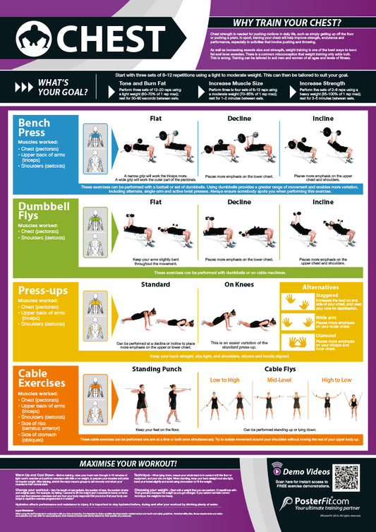 Chest Exercise Poster, Chest Training Guide, Weight Training, Muscle Gain, Fat Loss, A1 Laminated, Fitness Education, Physical Health, Gym Routine, Teaching Materials, Workout Insights, Comprehensive Chest Exercises, Expert Tips, A1 Size Educational Poster, Interactive Gym Learning, A1 Gym Poster, Physical Education Poster, Physical Education Charts for the Classroom, Gym Visual Aid, Educational School Posters, Classroom Posters, Gym Poster