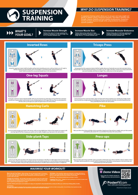 Suspension Training Poster, Suspension Training Guide, A1 Laminated, Fitness Education, Physical Health, Gym Routine, Teaching Materials, Workout Insights, Comprehensive Suspension Exercises, Expert Tips, A1 Size Educational Poster, Interactive Gym Learning, A1 Gym Poster, Physical Education Poster, Physical Education Charts for the Classroom, Gym Visual Aid, Educational School Posters, Classroom Posters, Gym Poster