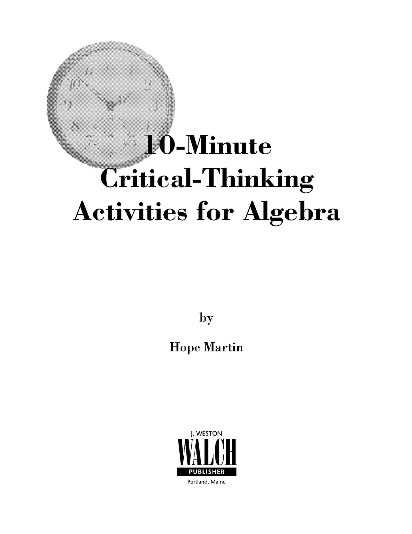 Bright Education Australia, Teacher Resources, Maths, Books, 10 Minute Critical Thinking Activities for Algebra 