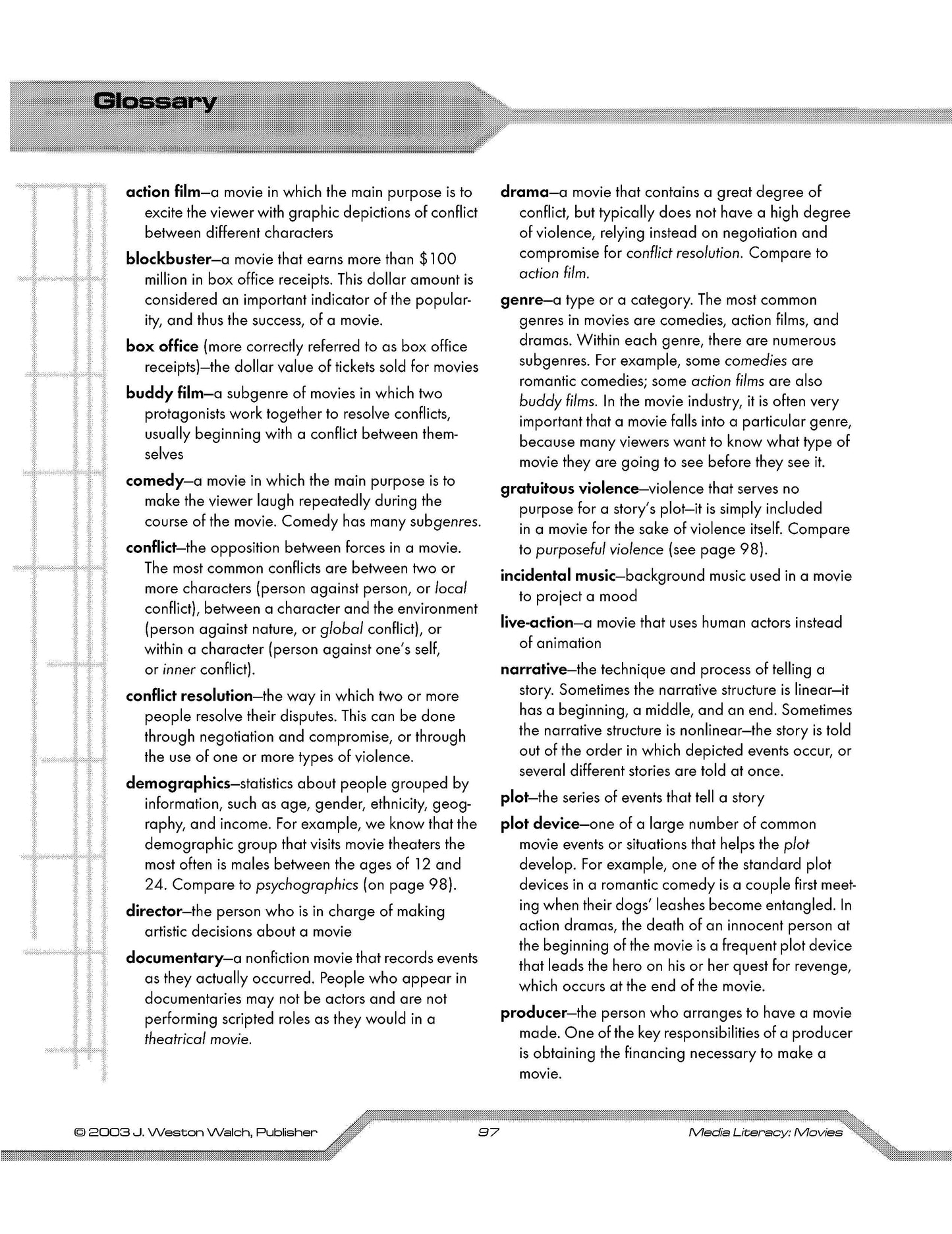 Bright Education Australia, Teacher Resources, Book, Media Literacy, Media Literacy: Movies