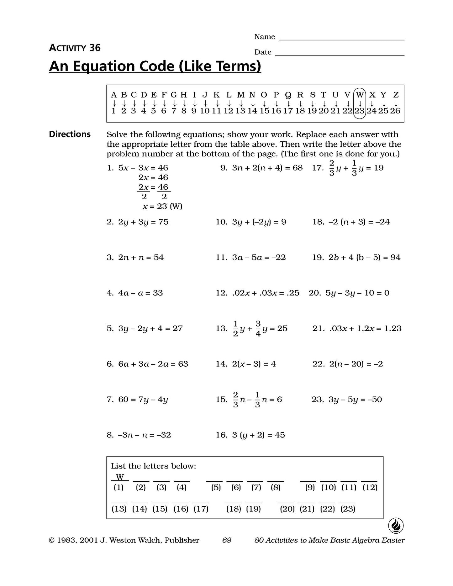 Bright Education Australia, Teacher Resources, Maths, Books, 80 Activities to Make Basic Algebra Easier