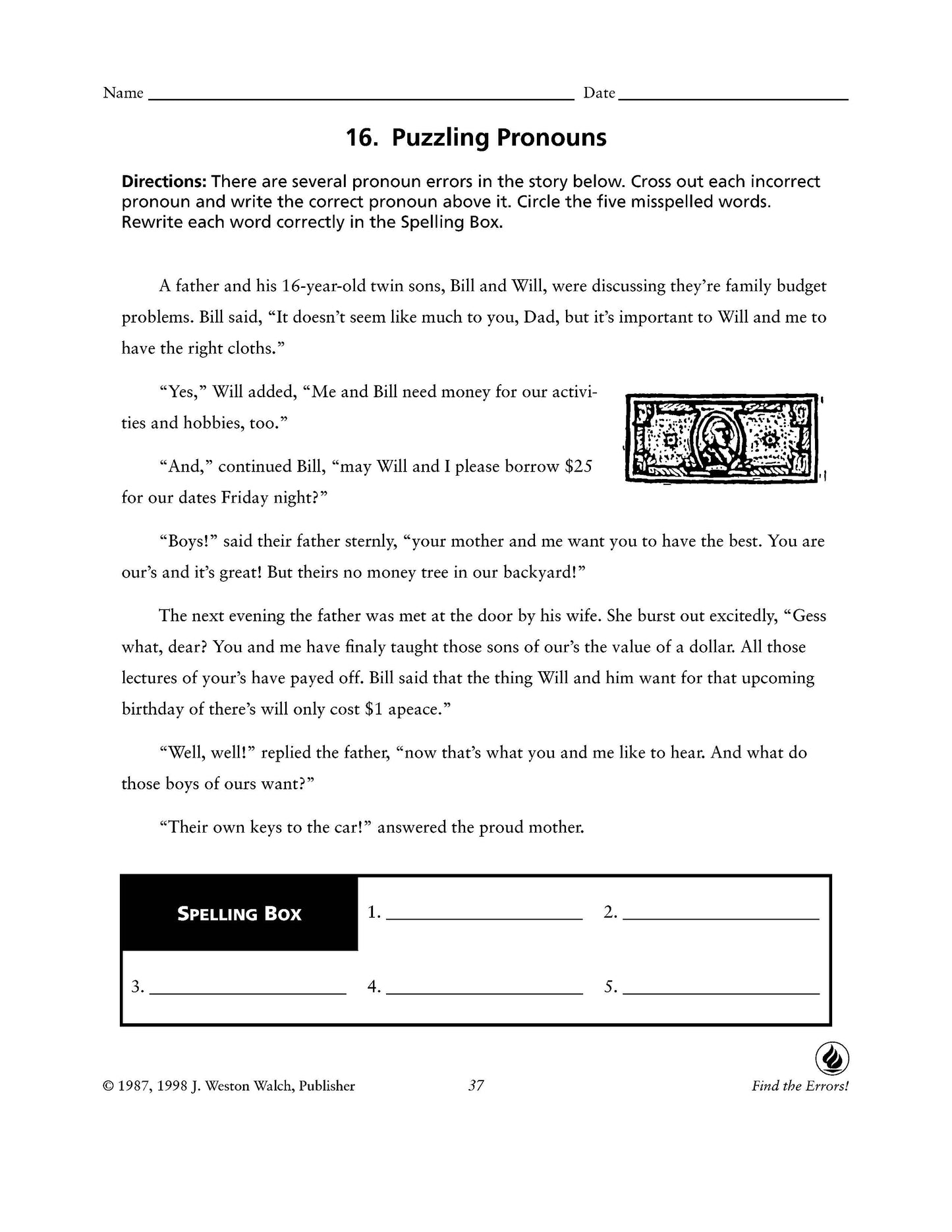 Find the Errors! Grades 7-9, Bright Education Australia, Book, Grammar, English, School Materials, Games, Puzzles, Activities, Teaching Resources