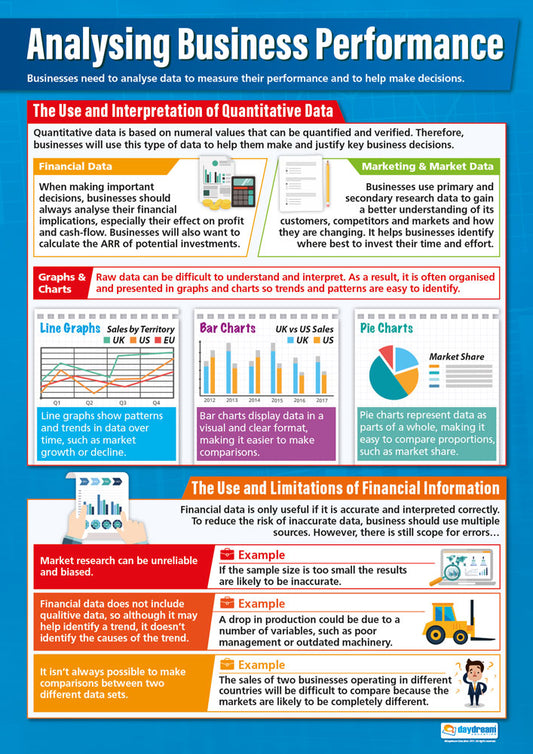 Analysing Business Performance Poster, Business Studies Posters, Business Studies Charts for the Classroom, Economics Education Charts, Educational School Posters, Classroom Posters