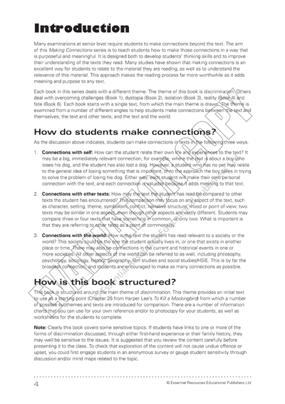 Making Connections Book 5 Discrimination - Creative ideas & activities for exploring the links beyond a text, Book, Essential Resources, Activities, Book, Bright Education Australia, English, Exam, Female Authors, Making Connections English Series, Teacher Resources, Tests, Bright Education Australia, 