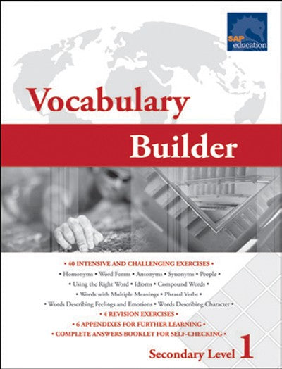 Vocabulary Builder Secondary Level 1, Vocabulary, Bright Education Australia, Book, Grammar, English, School Materials, Games, Puzzles, Activities, Teaching Resources