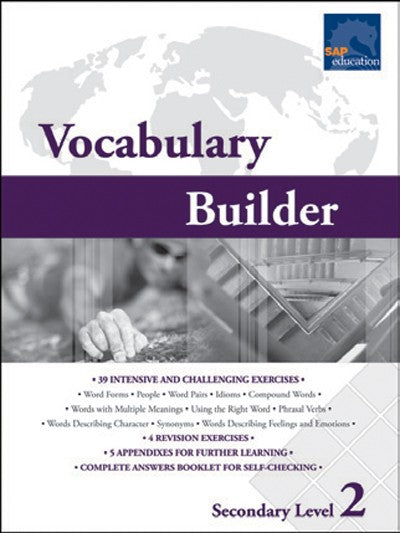 Vocabulary Builder Secondary Level 2, Vocabulary, Bright Education Australia, Book, Grammar, English, School Materials, Games, Puzzles, Activities, Teaching Resources