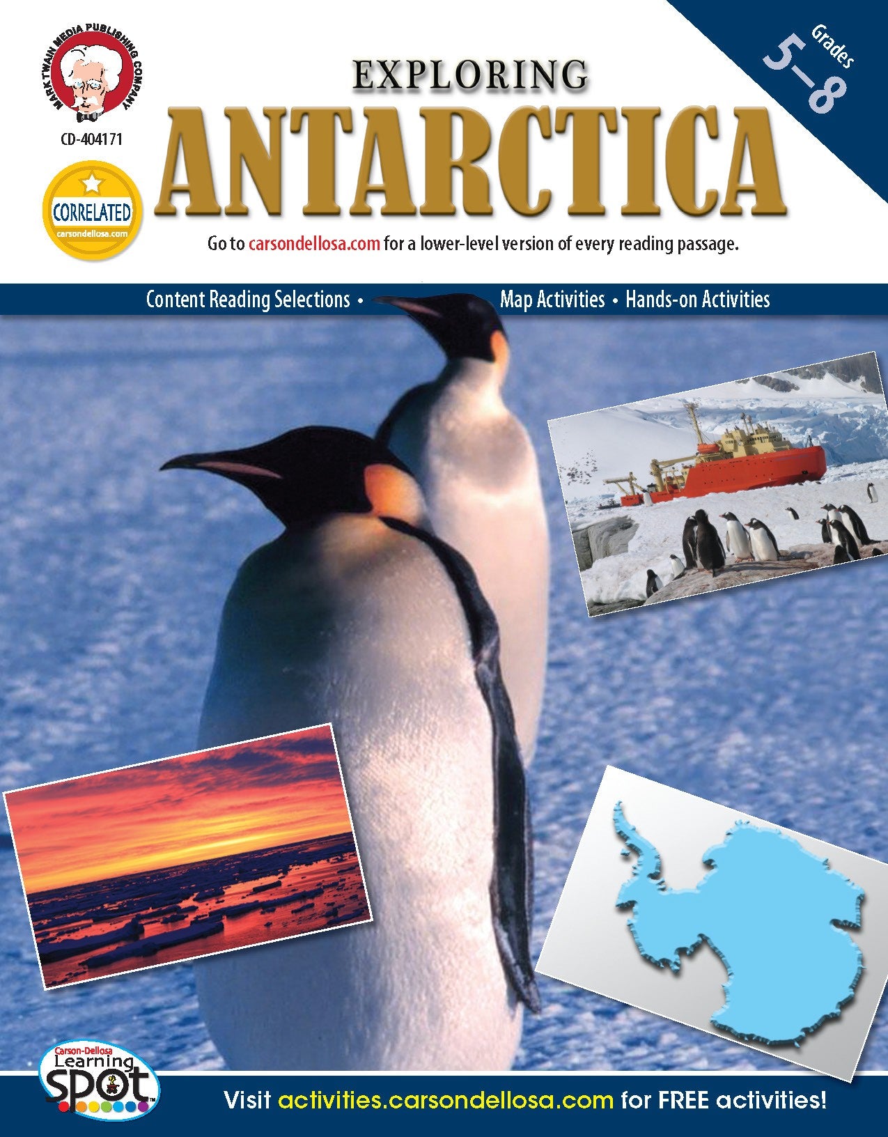 Antarctica exploration, Geography education, Antarctic continent, Classroom resources, Reading selections, Questioning strategies, Critical thinking, Map projects, Hands-on activities, Physical geography, Political geography, Human geography, Interactive learning, Differentiated instruction, Struggling readers, Educational materials, Student engagement, Curriculum enrichment.