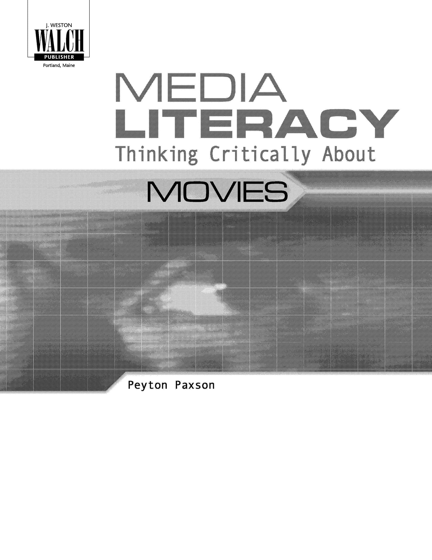 Bright Education Australia, Teacher Resources, Book, Media Literacy, Media Literacy: Movies