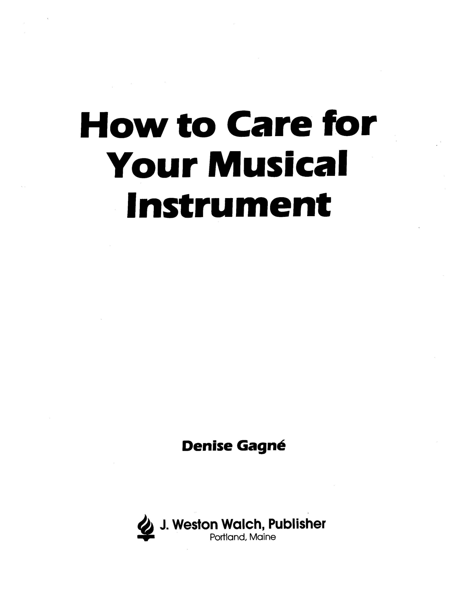 Bright Education Australia, Teacher Resources, Music, Book, How to Care for Your Musical Instruments 