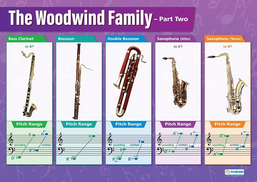 Wind Instruments Poster The Woodwind Family Part 2 Poster | Music Posters | Performing Arts ...