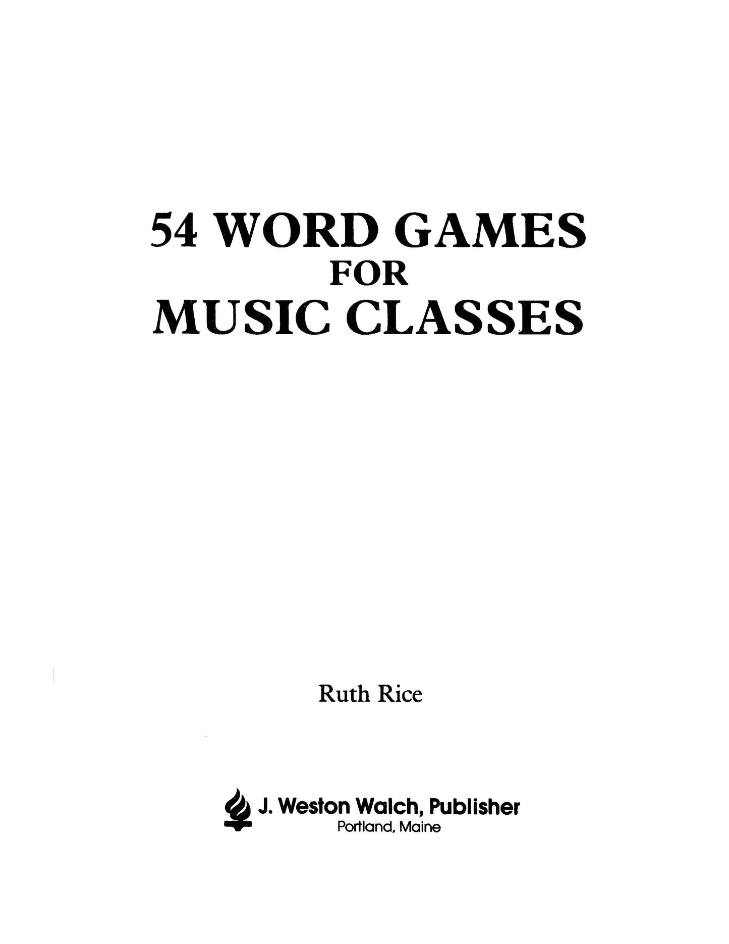 Bright Education Australia, Teacher Resources, Music, Book, 54 Word Games for Musical Classes 