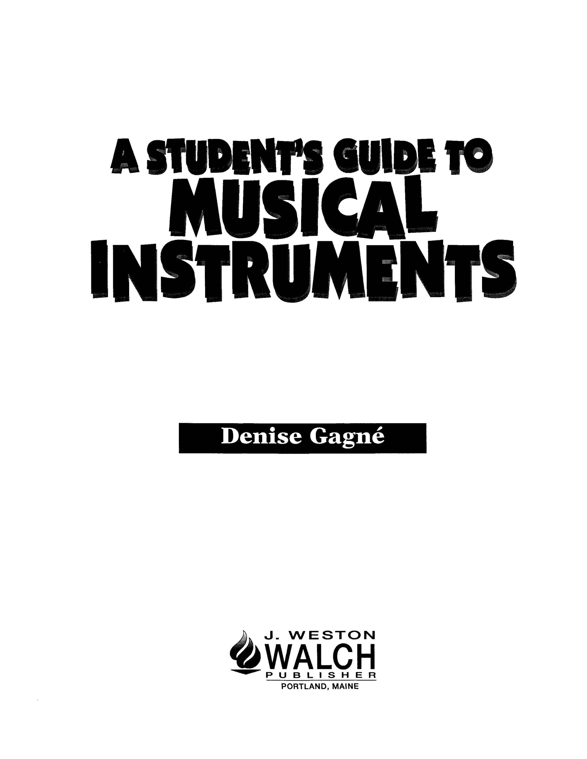 Bright Education Australia, Teacher Resources, Music, Book,A Student's Guide to Musical Instruments