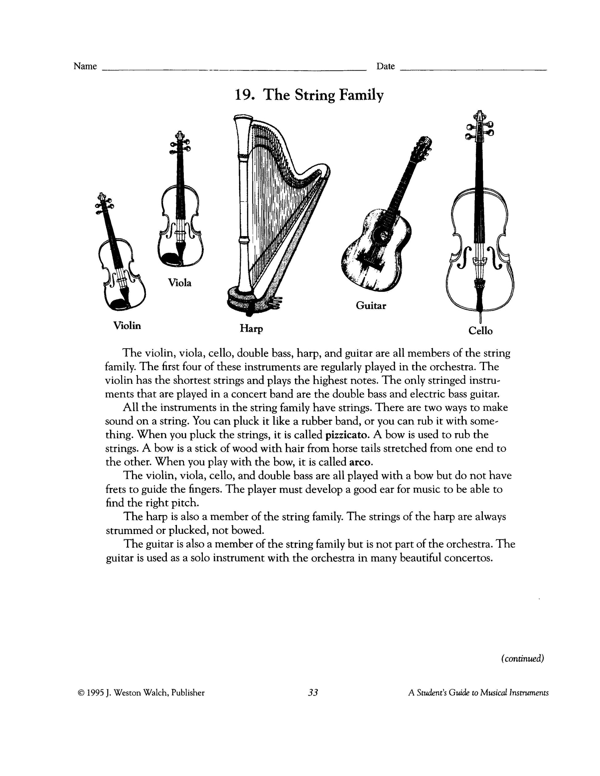 Bright Education Australia, Teacher Resources, Music, Book,A Student's Guide to Musical Instruments