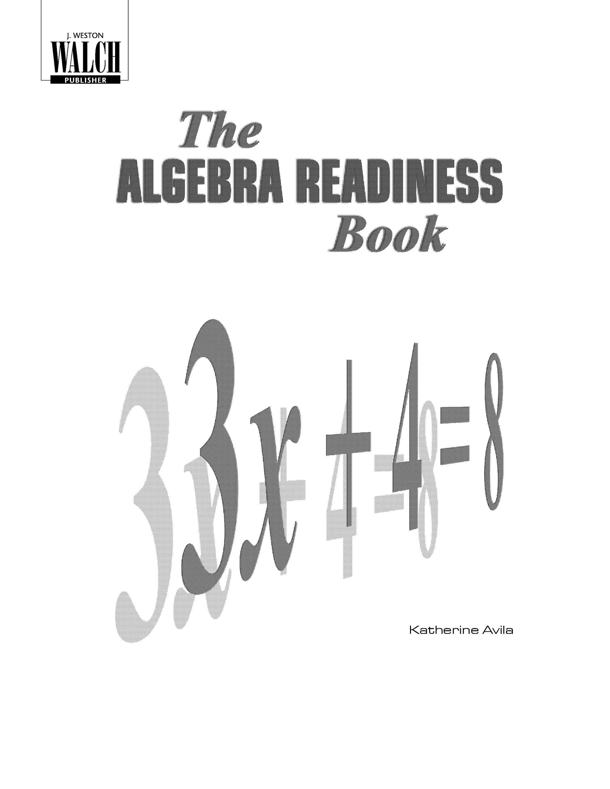 Bright Education Australia, Teacher Resources, Maths, Books, The Algebra Readiness Book 
